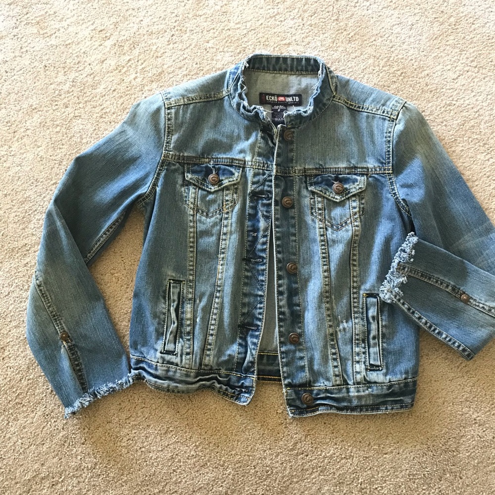 Echo Unltd distressed denim jean jacket